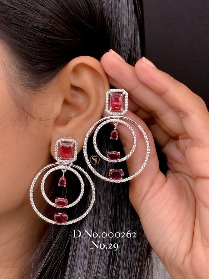 18 AD Diamond Fancy Earrings Wholesale Market In Surat
